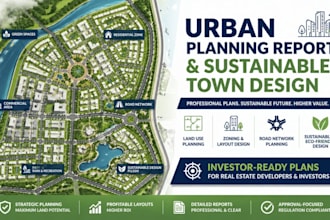 do urban planning report and sustainable town planning layout design