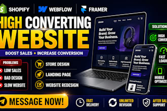 framer builder, framer figma, shopify landing page, webflow expert, web designer