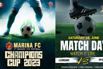 design high quality sport flyers, boxing flyers, soccer flyer, basketball flyer