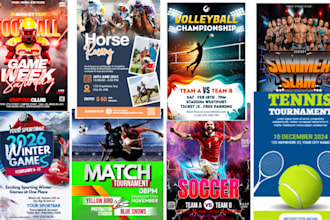 design sports flyer, football flyer, boxing  tournament and gym opening flyer