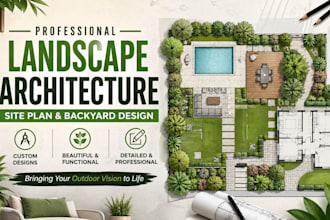 design professional landscape architecture, site plan and backyard design