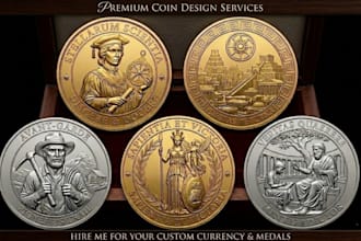 sculpt custom 3d printable coin, bas relief, medallion, challenge coin stl file
