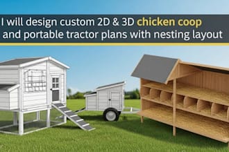 design 2d 3d chicken coop plans blueprint and material list