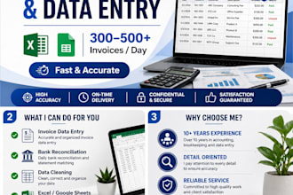 do bookkeeping data entry and bank reconciliation fast