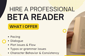 beta read, critique, and provide feedback on your writing