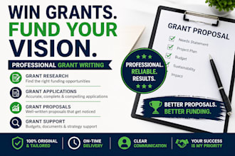 write winning grant proposals, grant applications and do grant research