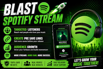 blast spotify stream,targeted listeners,create pre save links,music title seo