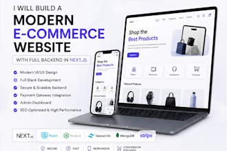 build a premium e commerce website with custom UI UX and backend