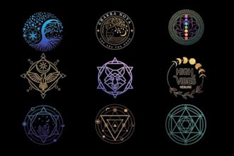 do luxury sacred geometry logo design and spiritual mystical branding