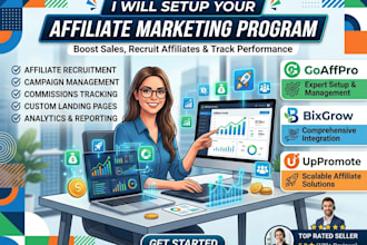 setup affiliate marketing program goaffpro bixgrow uppromote