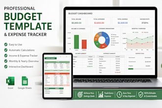 create a custom budget template, expense tracker in excel or google sheet