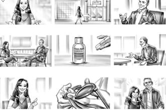 draw cinematic storyboard for film, animation, commercials, and explainer videos