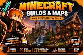 build detailed minecraft houses, cities, and landscapes