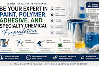 be your expert in paint, polymer, adhesive, and specialty chemical formulation
