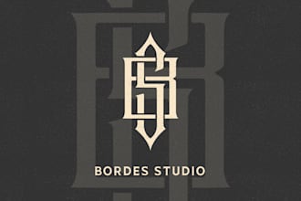 create vintage monogram logo design