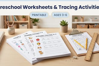 create preschool and kindergarten worksheets with tracing activities