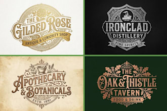 do amazing vintage retro hand lettering and victorian style logo design