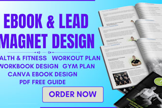 design format pdf lead magnet, health fitness ebook workout plan, gym guide book