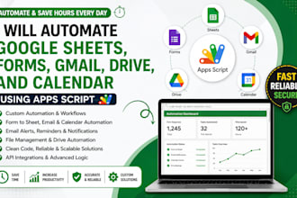 automate google sheets, forms, gmail, drive, and calendar using apps script