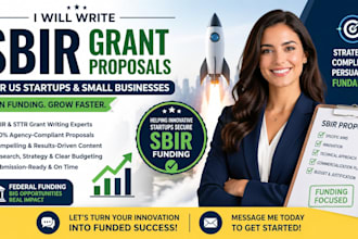 write sbir grant proposals for US startups, small businesses and tech funding