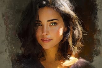 digital portrait painting, oil painting style , portrait