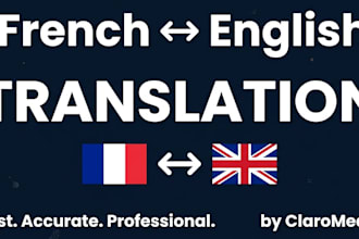 translate french to english or english to french professionally