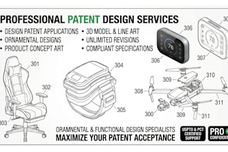 draw uspto patent drawings for utility and design patent filing