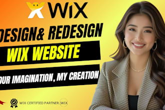 design or redesign wix website, wix ecommerce, landing page, business site
