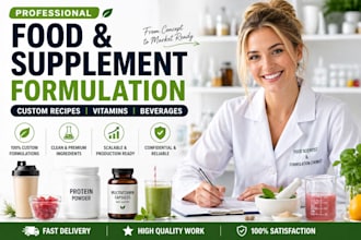 do food formulation, supplement, vitamin and product development as a chemist