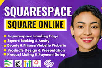 squarespace website design and redesign, square online booking ecommerce store