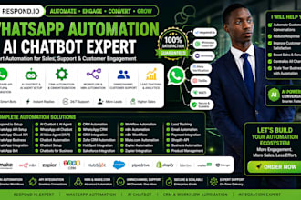 do whatsapp automation, ai chatbot, respond io CRM API and ai agent integration
