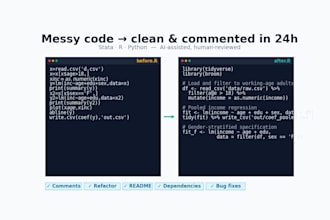 clean refactor and comment your stata r or python code