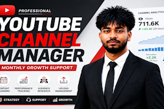 be your youtube channel manager for monthly growth support