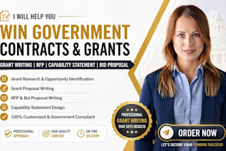 do grant writing, grant research, rfp capability statement, bid proposal writer