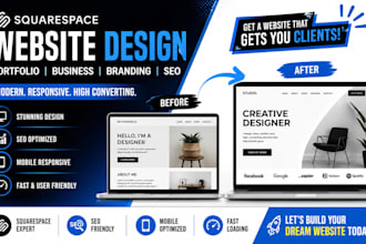 design squarespace portfolio site seo website business branding