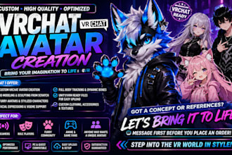 edit or create custom vrchat avatar for pc and quest convert or rig 3d model
