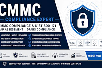 provide cmmc compliance, nist 800 171 gap assessment and dfars readiness audit
