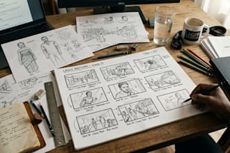 create professional storyboards for film, ads, and animation