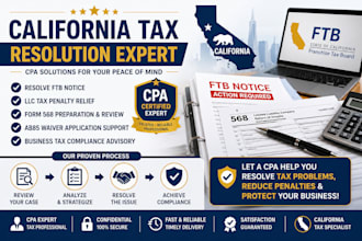 resolve ftb notice, california llc tax penalty, form 568, ab85 waiver CPA