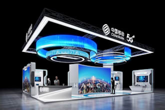 crate 3d trade booth design, exhibition stalls, virtual booth