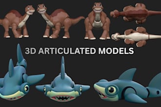 create 3d flexi toy fidget toy articulated model 3d dragon bjd model printing