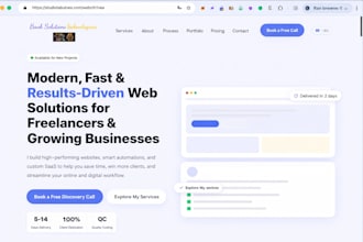 build modern responsive landing page in HTML CSS js for your business