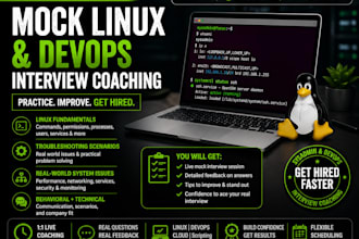 conduct a real IT, linux or devops mock interview and coach you