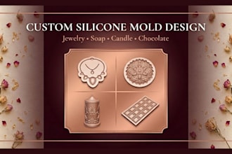 design custom silicone mold jewelry soap candle chocolate mold for 3d printing