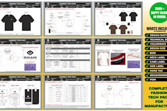 create fashion tech pack ready for manufacturing