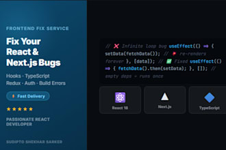 fix bugs in your react nextjs or javascript application