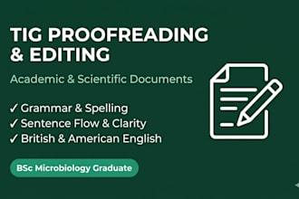 proofread and edit your scientific research paper, thesis, report or essay