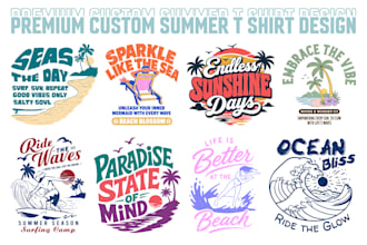 create trendy retro vintage summer beach t shirt design