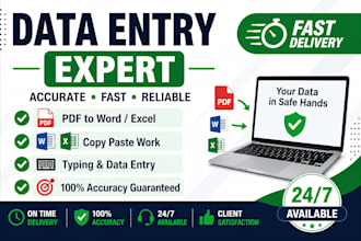 do fast data entry, typing, copy paste and PDF to word excel