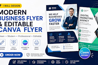 design modern business flyer and editable canva flyer design